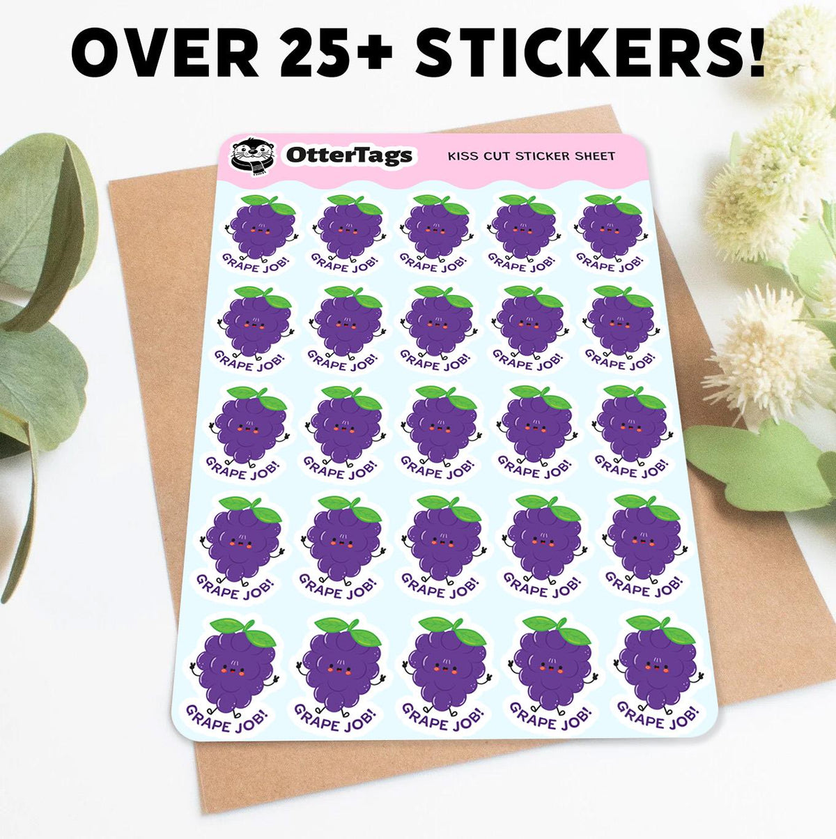 Grape Job mini sticker sheet, fun reward for teachers – view 3