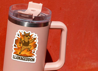 Llama Explosion sticker, punny art – view 4