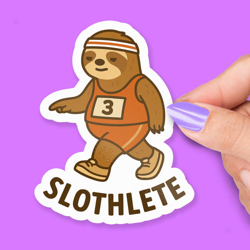 Sloth Athlete sticker, and lazy workout lovers