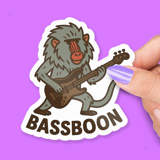 Baboon Bass sticker, bass players