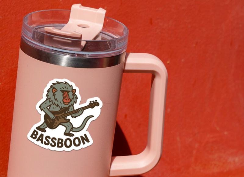 Baboon Bass sticker, bass players – view 4