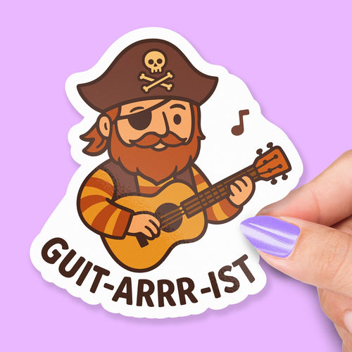 Pirate Guitar sticker, pirate fans & music lovers