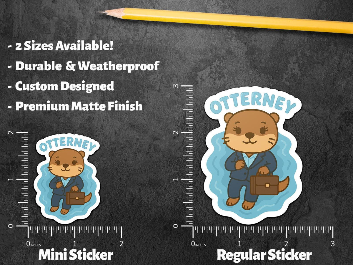 Attorney Otter sticker, attorneys & otter fans – view 2