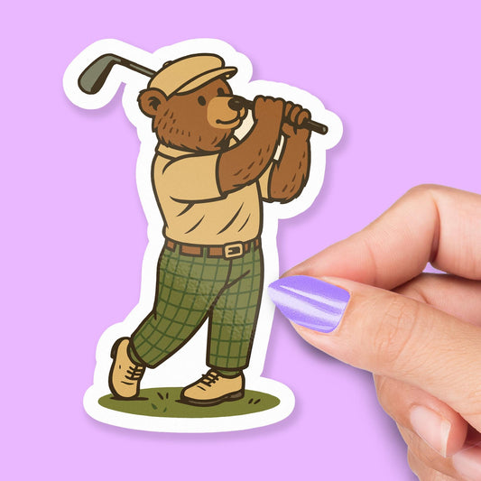 Bear Golfing sticker, bear fans & tournaments