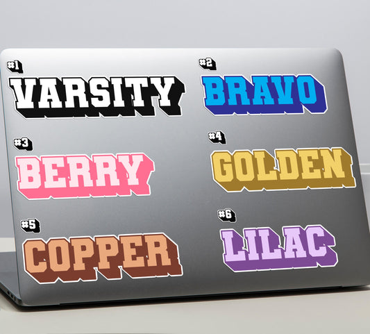 Personalized Varsity Name sticker, custom sports letter style