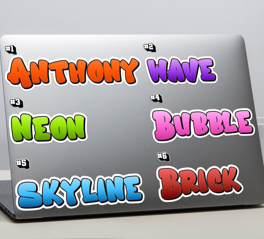 Personalized Graffiti Name sticker, urban spray text