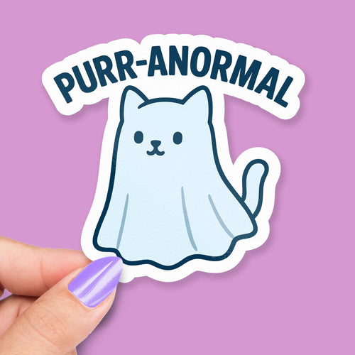 Cute Ghost Cat Halloween Pun sticker