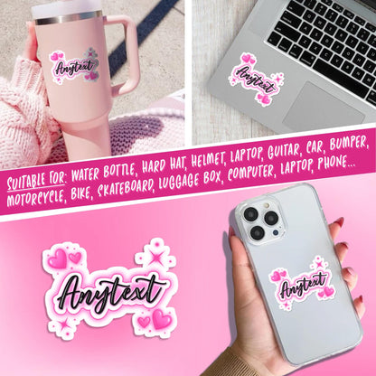 Custom Retro Heart Pastel Name Sticker by Stickreews — view 3