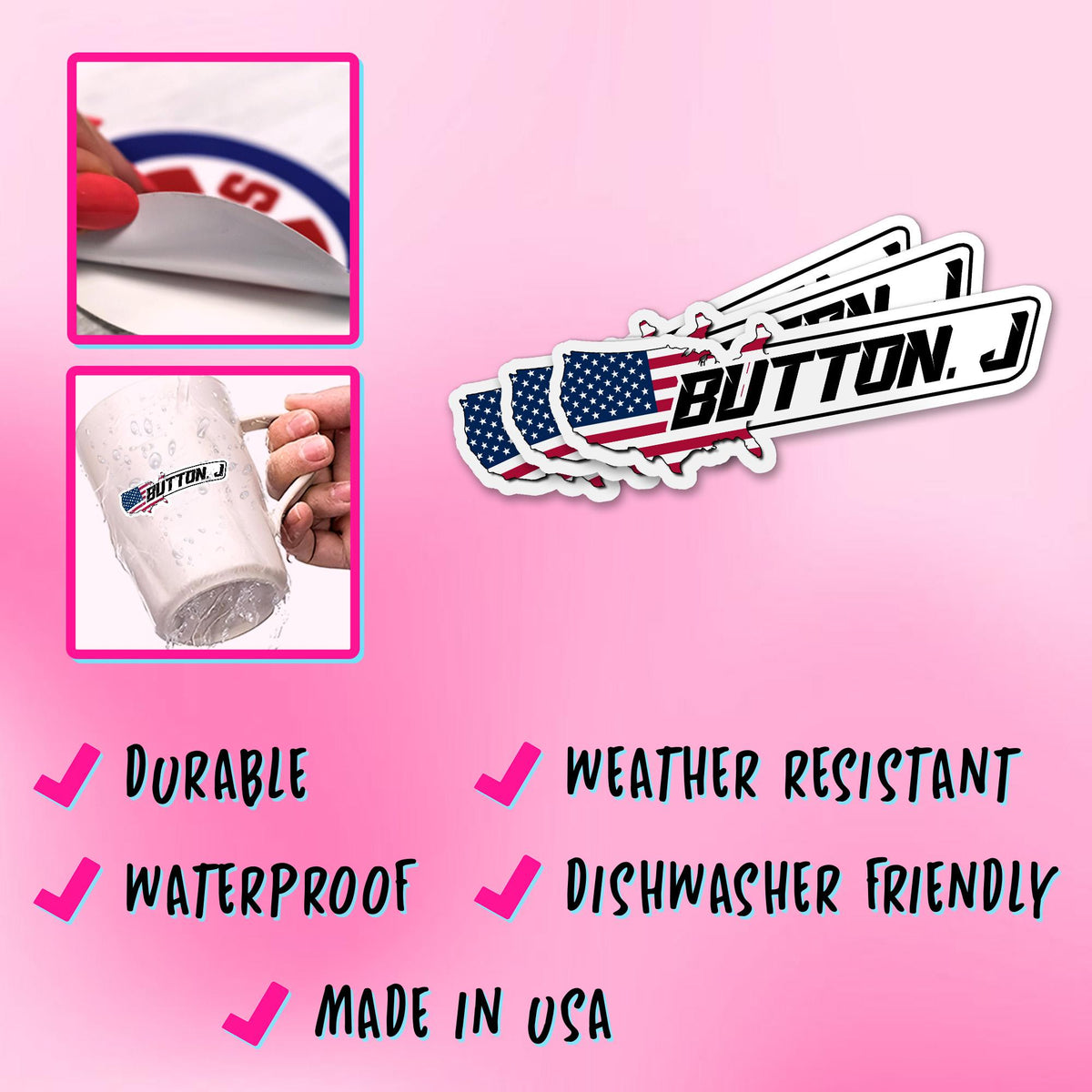 Custom racer country flag name sticker shown in four styles – view 6