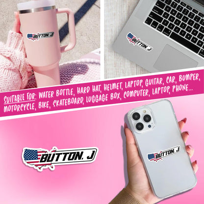 Custom racer country flag name sticker shown in four styles – view 7