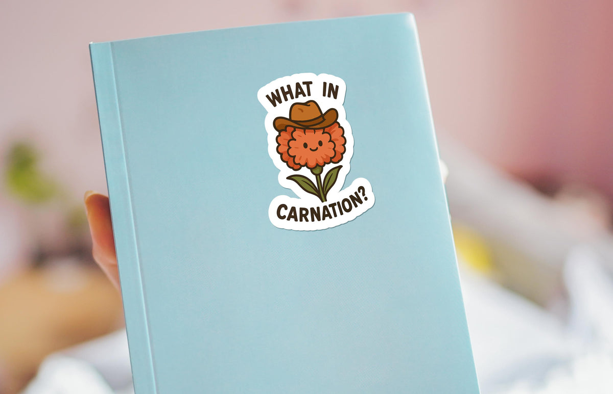 What in Carnation sticker – view 3