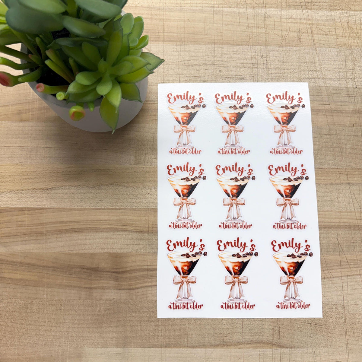 A Tini Bit Older sticker, personalized martini birthday – view 2