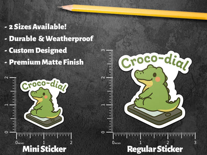 Croco-Dial sticker, cute crocodile sitting on phone – view 3