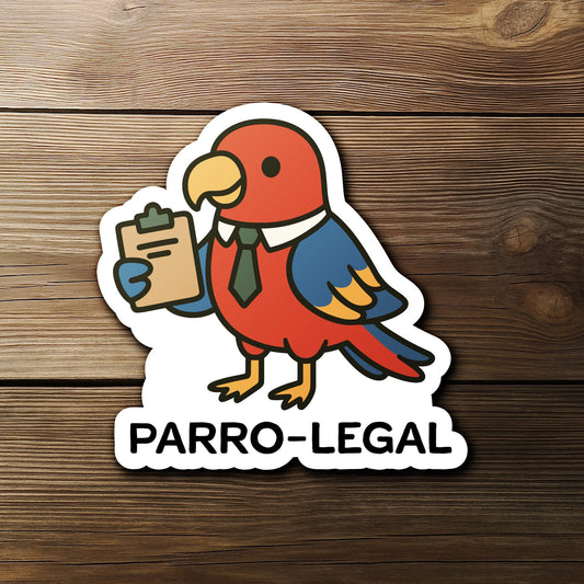 Parrolegal Paralegal sticker, funny parrot pun