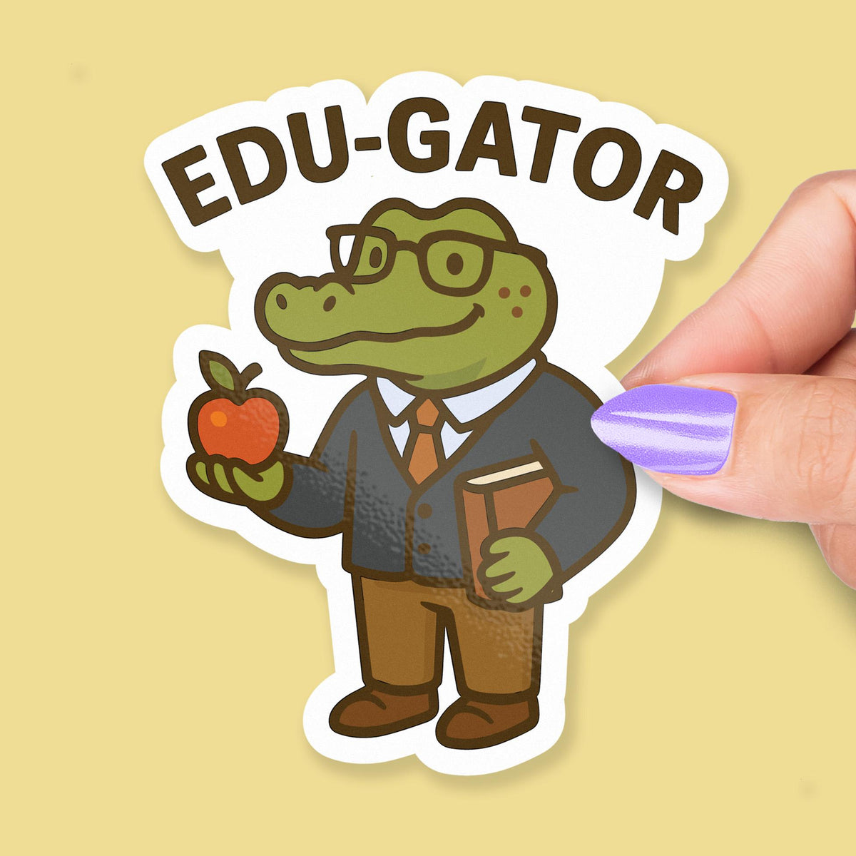 Edugator Educator sticker, alligator teacher pun – view 2