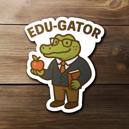 Edugator Educator sticker, alligator teacher pun