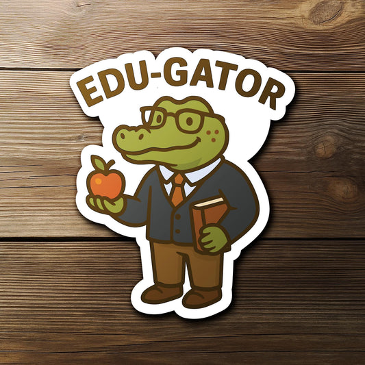 Edugator Educator sticker, alligator teacher pun
