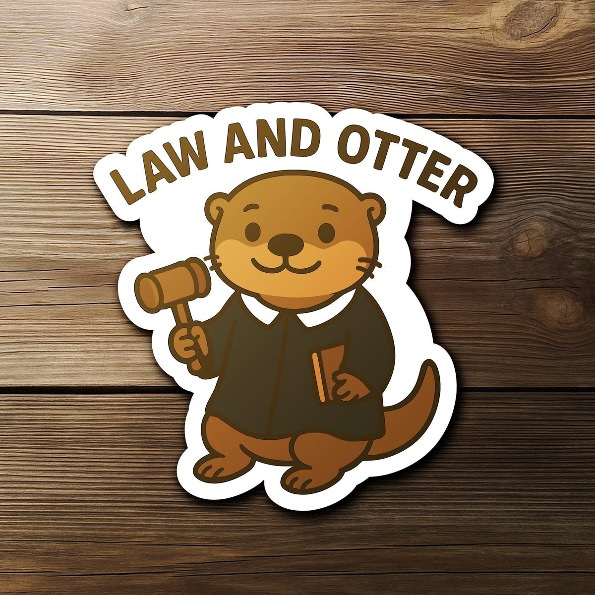 Law and Otter sticker, cute otter judge pun