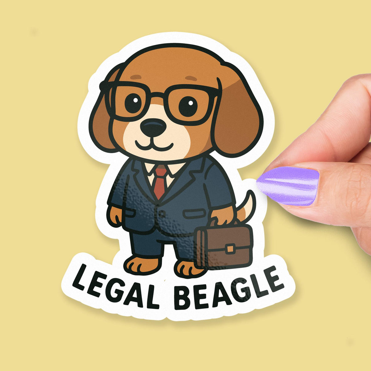 Legal Beagle sticker, cute beagle lawyer pun – view 2