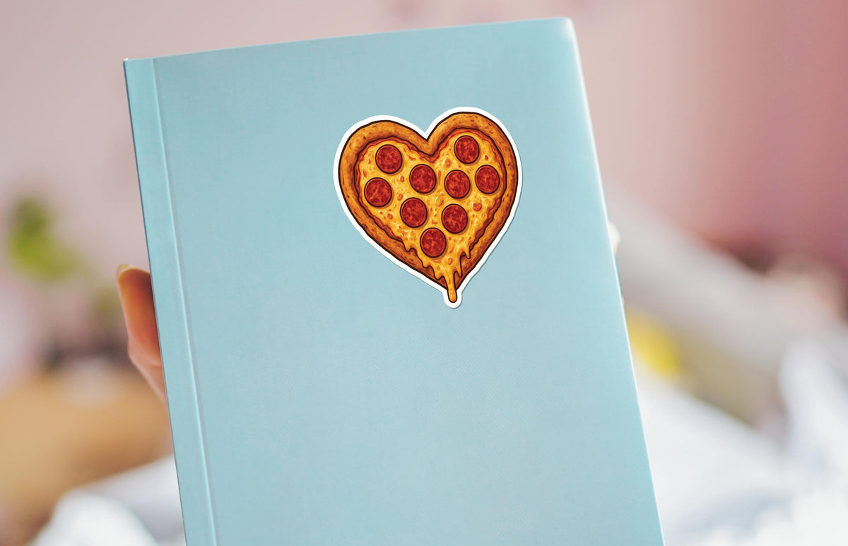 Pepperoni Heart Pizza sticker, cute foodie pun – view 4