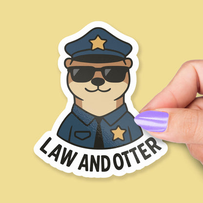 Law and Otter sticker, otter cop chest-up portrait – view 2
