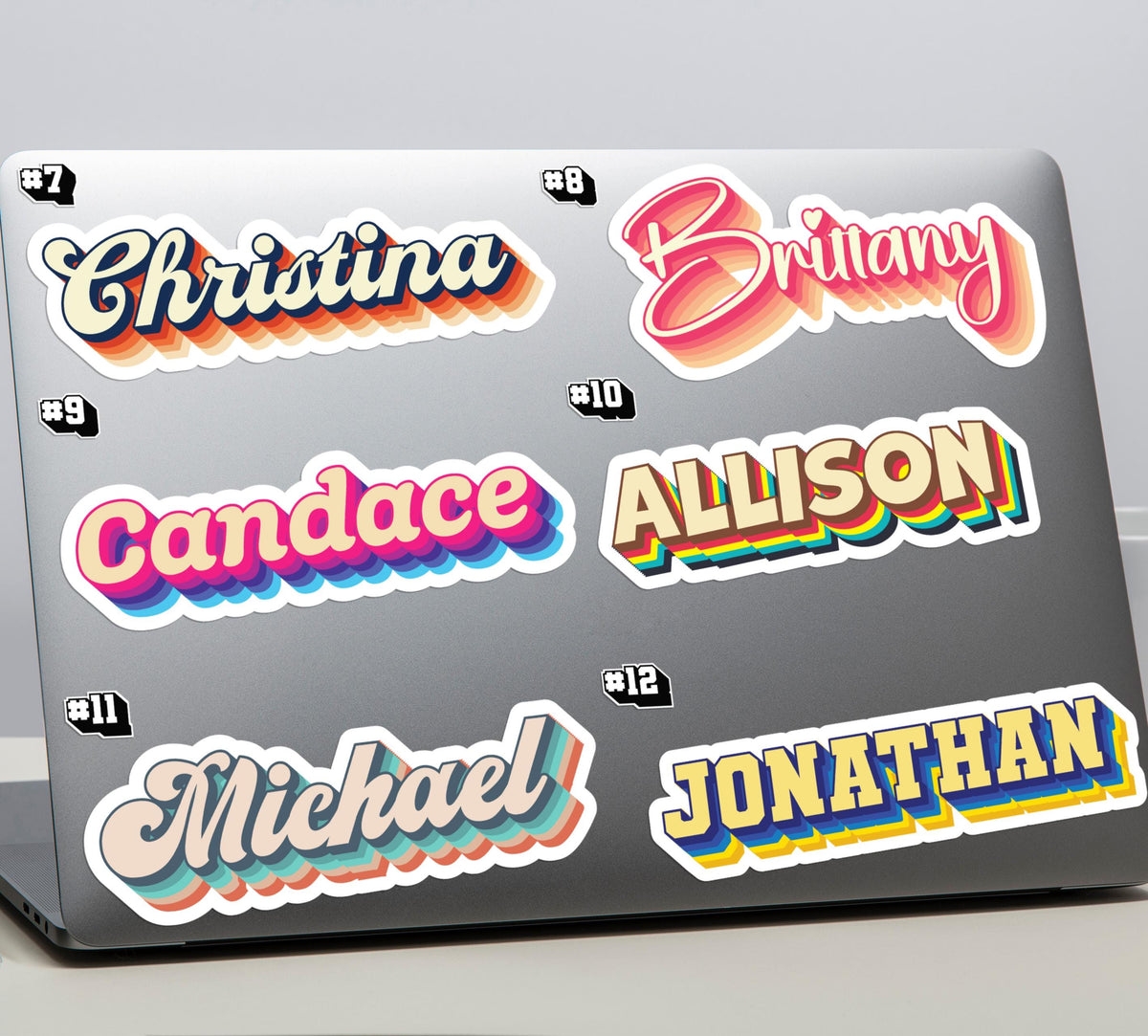 Custom Retro Name sticker – view 2