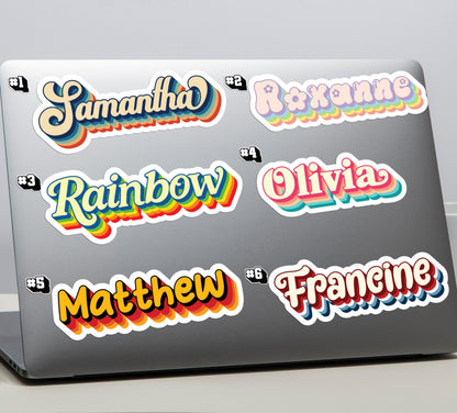 Custom Retro Name sticker