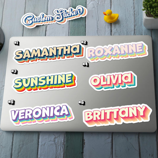 Custom Bold Name sticker, big letter personalized label