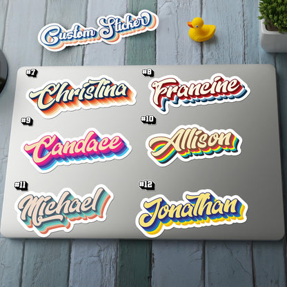 Custom Script Name sticker, bold cursive aesthetic label – view 2