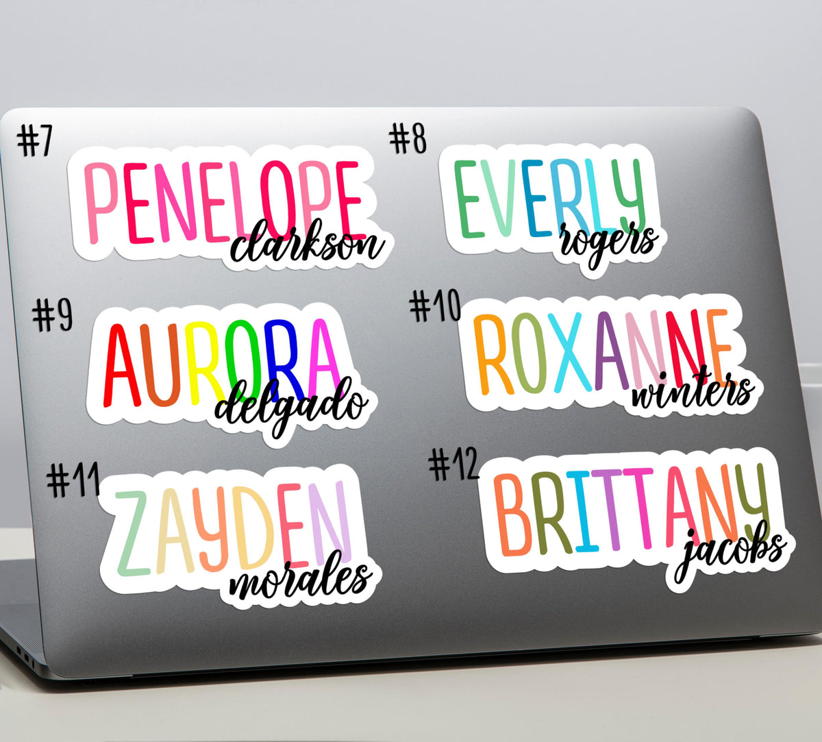 Custom Colorful Name sticker, and hard surfaces – view 3