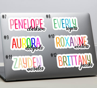 Custom Colorful Name sticker, and hard surfaces – view 3