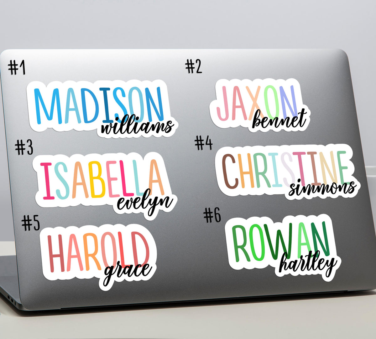 Custom Colorful Name sticker, and hard surfaces – view 4