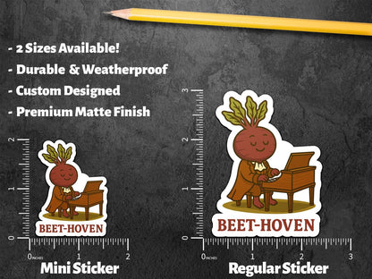Beet-hoven sticker, punny beetroot design – view 2