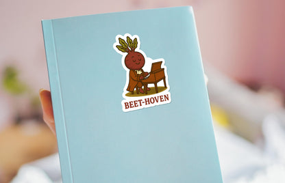 Beet-hoven sticker, punny beetroot design – view 3