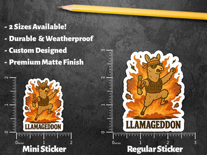 Llama Explosion sticker, punny art – view 2