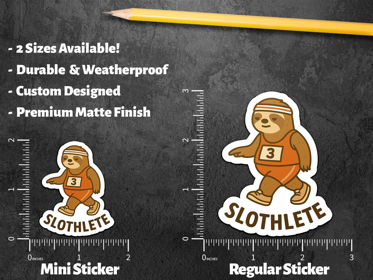 Sloth Athlete sticker, and lazy workout lovers – view 2