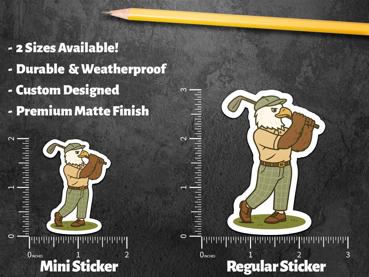 Eagle Golfing sticker, animal lovers – view 2