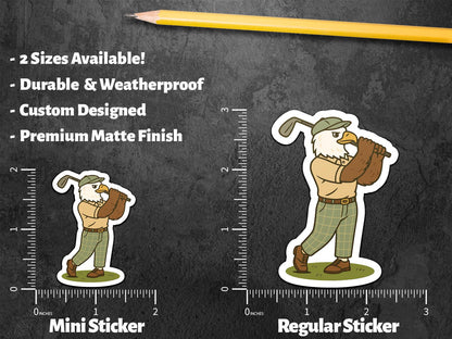 Eagle Golfing sticker, animal lovers – view 2