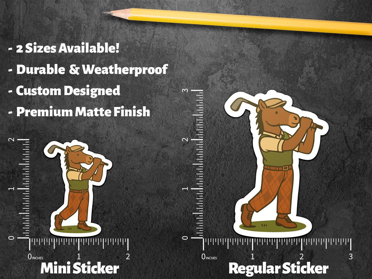 Horse Golfing sticker, horse lovers – view 2