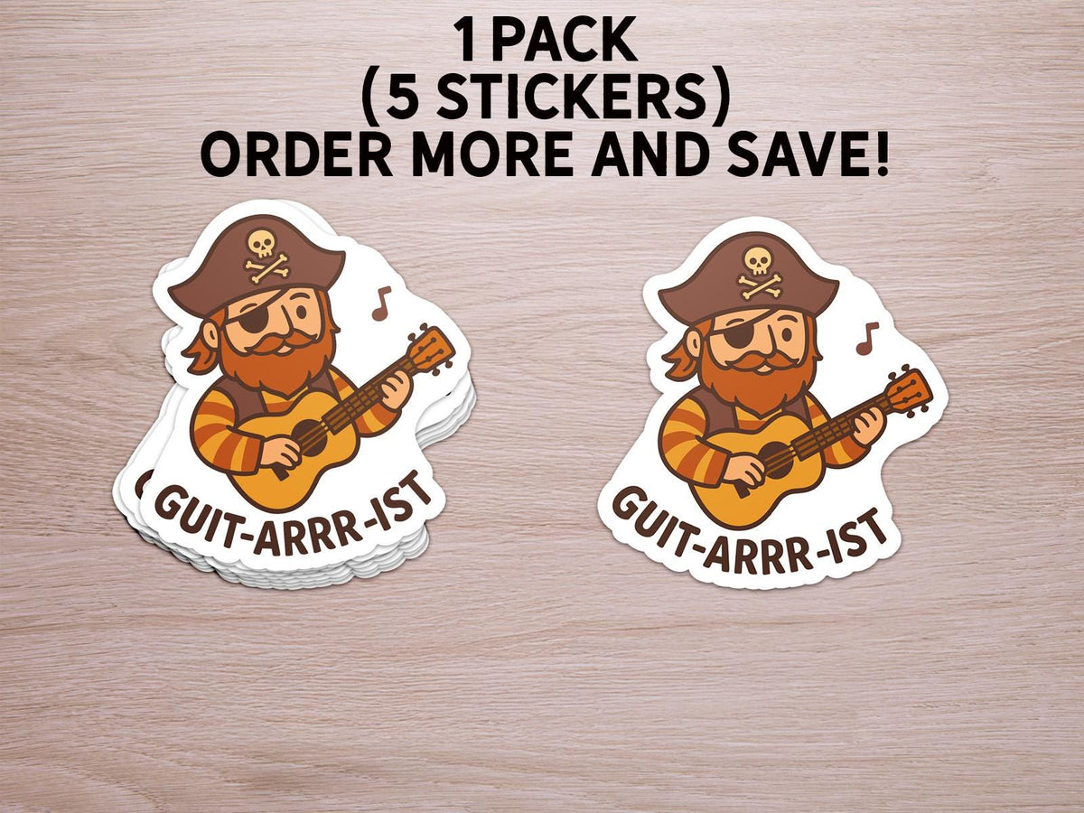 Pirate Guitar sticker, pirate fans & music lovers – view 2