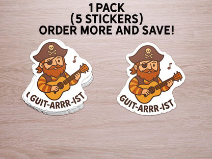 Pirate Guitar sticker, pirate fans & music lovers – view 2