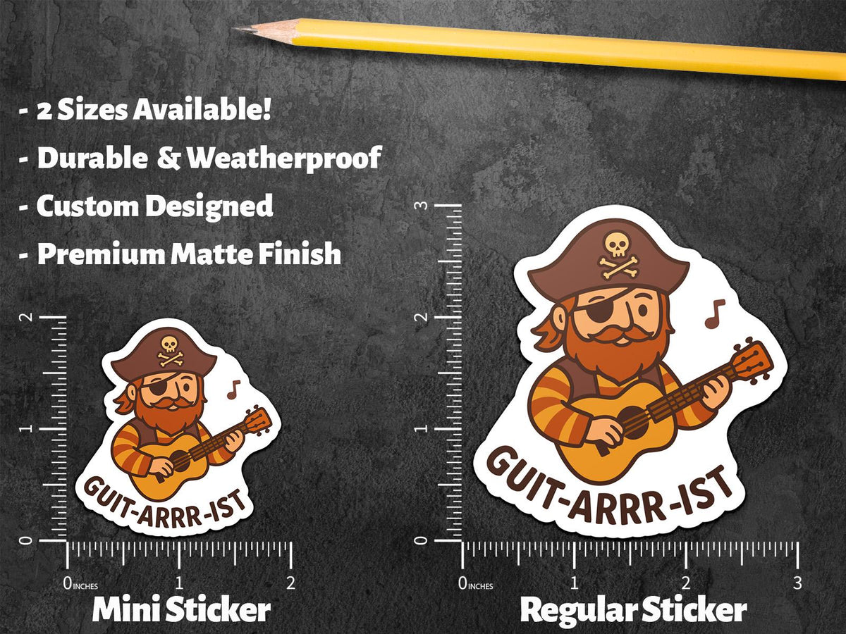 Pirate Guitar sticker, pirate fans & music lovers – view 3
