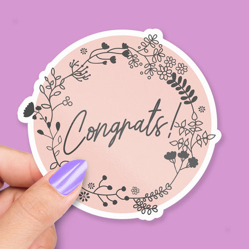 Congrats sticker, weddings & special celebrations