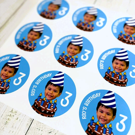 Custom Face sticker sheet, personalized photo birthday