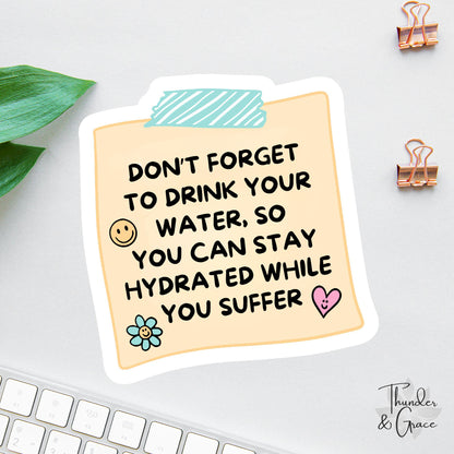 Funny Self Care sticker, stay hydrated