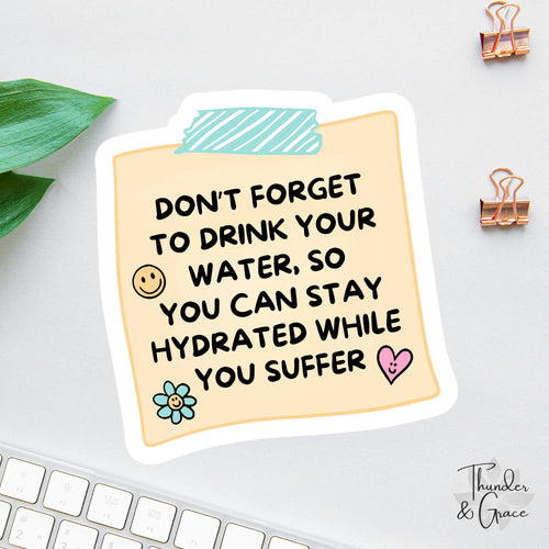 Funny Self Care sticker, stay hydrated