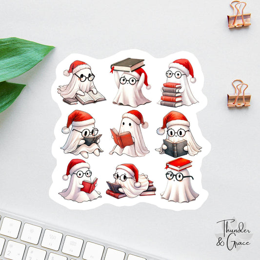 Christmas Ghosts Reading Books sticker