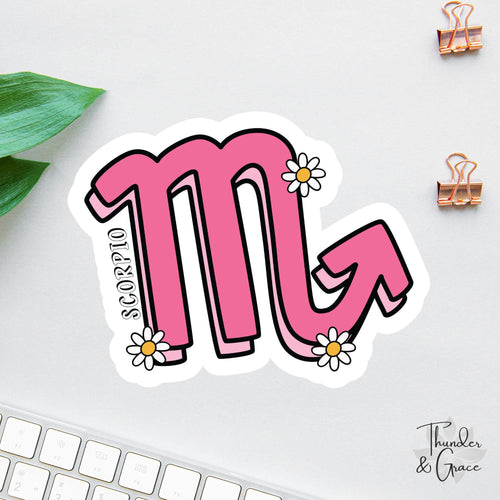 Scorpio sticker, retro zodiac