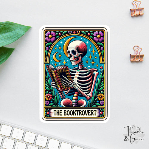 Booktrovert sticker, the reader