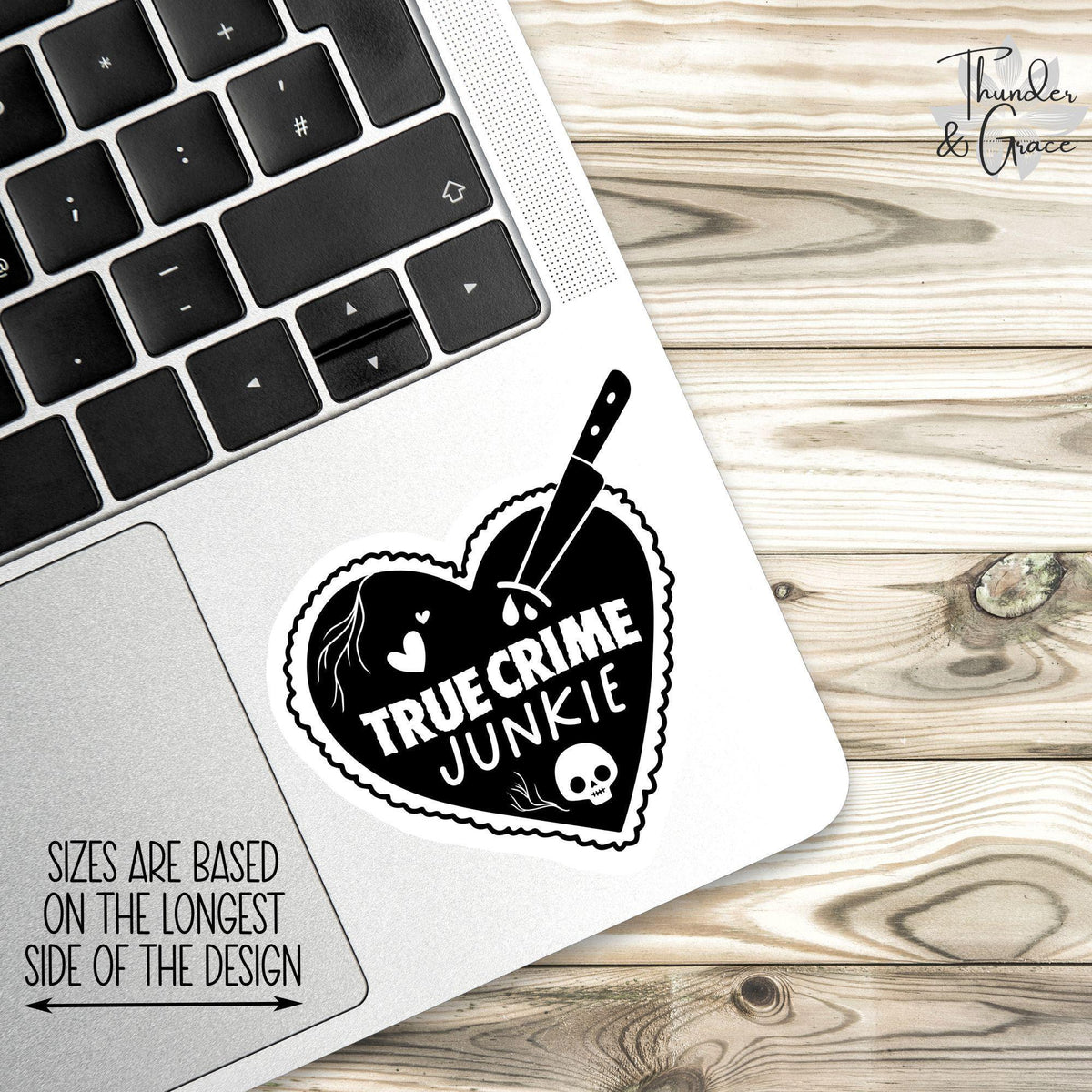 True Crime Junkie sticker, true crime fan – view 2